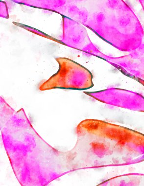 Kova desenli illüstrasyon. Çağdaş ve modern doku. Soyut renk boyama arka planı. Yaratıcı ve sanatsal duvar kağıdı. Fırçalanmış şekilleri ve lekeleri olan sanatsal duvar..