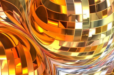 Metalik panel dokusunun 3 boyutlu çizimi. Renkli, parlak, soyut duvar kağıdı. Geometrik teknolojik parlak yansıtıcı arka plan. Yaratıcı parlak kavramsal arkaplan.