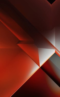 Geometrik dinamik şekiller. Gölgeli teknoloji dijital şablonu ve gradyan arka planda ışıklar. Modern basit geometrik renk gradyanı soyut arkaplan. 3B illüstrasyon. 