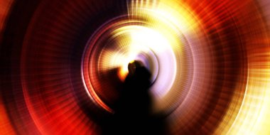 Parlayan neon ışıkları. Parlak sunum tasarım şablonu. Fotoğraf makinesi konsepti. Soyut arkaplan. Dönen ışık ışınları. Hareketli kavramsal duvar kağıdı. Grafik dijital illüstrasyon. 