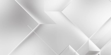 Beyaz 3d geometrik arka plan. Karanlık elementleri olan birinci sınıf soyut duvar kâğıdı. Poster, broşür, sunum ve web sitesi için özel tasarım. Moda lüks minimalist tasarım. Geometrik şablon. 