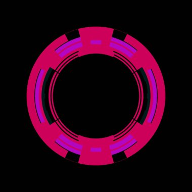 Fütürist dairesel gövde arayüzü elementi. Soyut çember geometrik arkaplan. Dijital teknolojinin grafiksel çizimi.