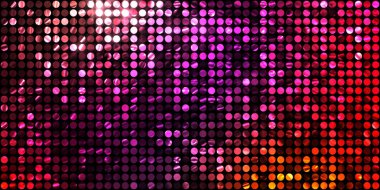 Parlayan ışıklar siyah arka planda parti izleri. Sahne veya stadyum ışıklarının dijital illüstrasyonu. Parlak desenli duvar kağıdı. Sahne ışıkları ile renkli ışıkların ihtişamlı arkaplanı.