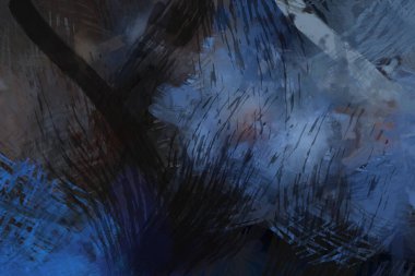 Soyut arkaplanda pürüzlü fırça darbeleri. Fırça boyası. Renkli boya darbeleri. Eşsiz duvar sanatı. Tuvaldeki modern sanat. Renkli çağdaş sanat eserleri.