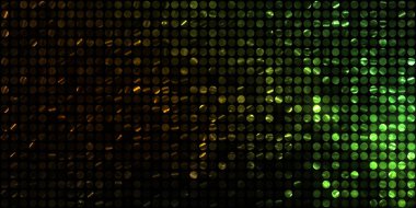 Parlayan ışıklar siyah arka planda parti izleri. Sahne veya stadyum ışıklarının dijital illüstrasyonu. Parlak desenli duvar kağıdı. Sahne ışıkları ile renkli ışıkların ihtişamlı arkaplanı.