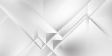 Beyaz 3d geometrik arka plan. Karanlık elementleri olan birinci sınıf soyut duvar kâğıdı. Poster, broşür, sunum ve web sitesi için özel tasarım. Moda lüks minimalist tasarım. Geometrik şablon. 