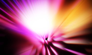 Siyah zemin üzerinde ışık parçacığı izleri. Parlayan parçacıkları ve çizgileri olan ışık patlaması yıldızı. Güzel hareketli soyut ışınlar duvar kağıdı. Renkli Patlama grafiği. Işık ışınlarının patlaması. 