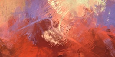 Soyut arkaplanda pürüzlü fırça darbeleri. Fırça boyası. Renkli boya darbeleri. Eşsiz duvar sanatı. Tuvaldeki modern sanat. Renkli çağdaş sanat eserleri.