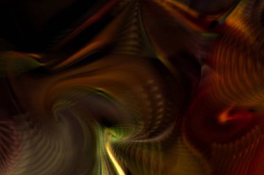 Hareketli girdapların soyut çizimi. Titreşimli renkli kıvrımların dönen akışı. Kıvrımlı ve kıvrımlı arka plan ve çizgiler. Garip duvar kâğıdı tasarımı. Dalgalanma arkaplanı.