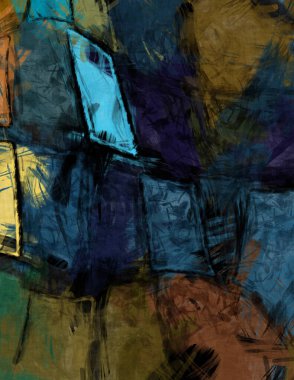 Tuval üzerinde etkileyici fırçalanmış resim. Kaotik resim. Taranmış Boyalı Soyut Arkaplan. Fırça darbesi ile boyanmış. Kaos duvarı sanatı. Sanatsal canlılık ve renkli duvar kağıdı.