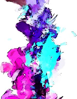 Mürekkep ve fosforlu kalemler yaratıcı çizimler. Beyaz arka planda boyama. El çizimi soyut renk dokuları. Poster, kart, davetiye, pankart, broşür, broşür için tasarım. Boyalı fırça darbeleri