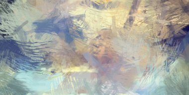 Soyut arkaplanda pürüzlü fırça darbeleri. Fırça boyası. Renkli boya darbeleri. Eşsiz duvar sanatı. Tuvaldeki modern sanat. Renkli çağdaş sanat eserleri.