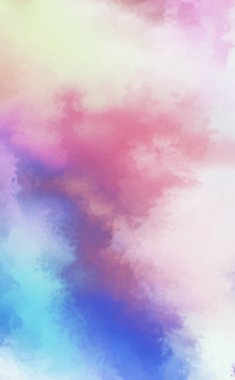 Modern fırça darbeleri. Poster, duvar sanatı, afiş, kart, kitap kapağı veya ambalaj için rahatlatıcı kompozisyonun yumuşak renkli çizimi. Pastel renklerle suluboya. 