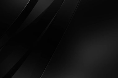 Siyah kıvrımlı yüzey. 3 boyutlu illüstrasyon. Soyut fütüristik geçmiş. Minimalist geometrik kapak tasarımı. Çarpık siyah çizgiler. Lüks dokuma duvar kağıdı. Zarif arkaplan.