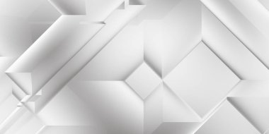 Beyaz 3d geometrik arka plan. Karanlık elementleri olan birinci sınıf soyut duvar kâğıdı. Poster, broşür, sunum ve web sitesi için özel tasarım. Moda lüks minimalist tasarım. Geometrik şablon. 