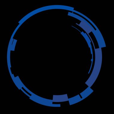 Fütürist dairesel gövde arayüzü elementi. Soyut çember geometrik arkaplan. Dijital teknolojinin grafiksel çizimi.