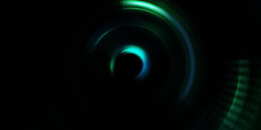 Parlayan neon ışıkları. Parlak sunum tasarım şablonu. Fotoğraf makinesi konsepti. Soyut arkaplan. Dönen ışık ışınları. Hareketli kavramsal duvar kağıdı. Grafik dijital illüstrasyon. 