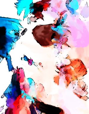 Mürekkep ve fosforlu kalemler yaratıcı çizimler. Beyaz arka planda boyama. El çizimi soyut renk dokuları. Poster, kart, davetiye, pankart, broşür, broşür için tasarım. Boyalı fırça darbeleri