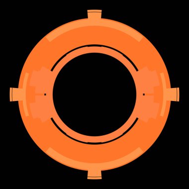 Fütürist dairesel gövde arayüzü elementi. Soyut çember geometrik arkaplan. Dijital teknolojinin grafiksel çizimi.