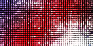 Parlayan ışıklar siyah arka planda parti izleri. Sahne veya stadyum ışıklarının dijital illüstrasyonu. Parlak desenli duvar kağıdı. Sahne ışıkları ile renkli ışıkların ihtişamlı arkaplanı.