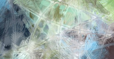 Soyut arkaplanda pürüzlü fırça darbeleri. Fırça boyası. Renkli boya darbeleri. Eşsiz duvar sanatı. Tuvaldeki modern sanat. Renkli çağdaş sanat eserleri.