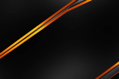 Metin için kopyalama alanı olan soyut siyah paneller. Üç boyutlu illüstrasyon. Renkli ışık özellikli koyu renk tasarım şablonu. Zarif geometrik parlak çizgili arka plan. Minimalist geometrik kapak grafiği.