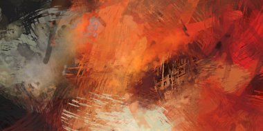 Soyut arkaplanda pürüzlü fırça darbeleri. Fırça boyası. Renkli boya darbeleri. Eşsiz duvar sanatı. Tuvaldeki modern sanat. Renkli çağdaş sanat eserleri.