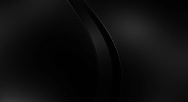 Siyah kıvrımlı yüzey. 3 boyutlu illüstrasyon. Soyut fütüristik geçmiş. Minimalist geometrik kapak tasarımı. Çarpık siyah çizgiler. Lüks dokuma duvar kağıdı. Zarif arkaplan.