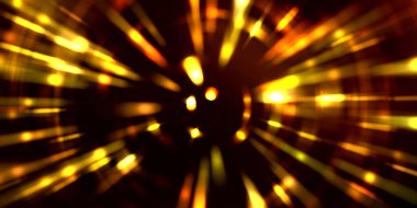 Parlayan ışıkları hareket ettirmenin havalı arka planı. Tasarımınız için canlı renkli bir portal şablonu. Işık ışınları ve hareket halindeki ışıldayan parçacıklar bir solucan deliği şekli oluşturuyor..