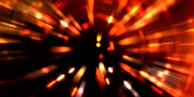 Parlayan ışıkları hareket ettirmenin havalı arka planı. Tasarımınız için canlı renkli bir portal şablonu. Işık ışınları ve hareket halindeki ışıldayan parçacıklar bir solucan deliği şekli oluşturuyor..