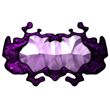 Beyaz arka planda izole bir mücevher. Mücevherli bir fantezi mücevherin 3 boyutlu görüntüsü. Masal elementi. Lüks grafik duvar kağıdı.