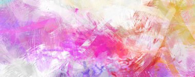 Soyut arkaplanda pürüzlü fırça darbeleri. Fırça boyası. Renkli boya darbeleri. Eşsiz duvar sanatı. Tuvaldeki modern sanat. Renkli çağdaş sanat eserleri.