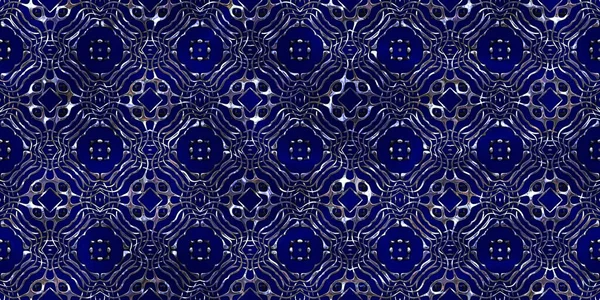 stock image Luxury regal seamless pattern with silver mesh ornament in style of fashion on colorful fabric background. Design for wallpapers and textile print. Luxurious glossy metalwork fantasy texture.