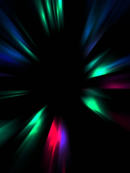 Dynamic Rays Light Isolated Black Background Graphic Illustration Glowing Colorful — Stock Photo, Image