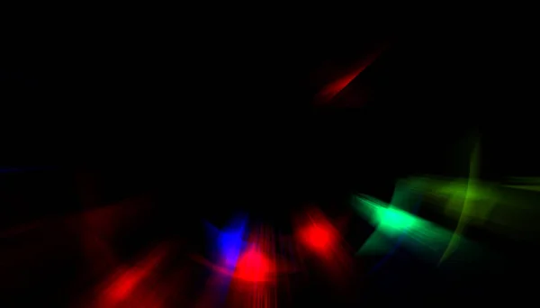 Spettacolare Spettacolo Luci Esplosione Particelle Colorate Vibranti Con Raggi Luminosi — Foto Stock