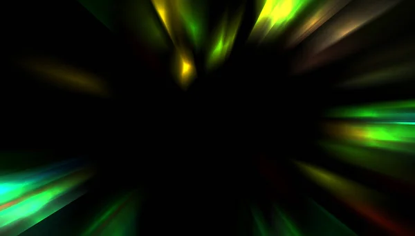 Dynamic Rays Light Isolated Black Background Graphic Illustration Glowing Colorful — ストック写真