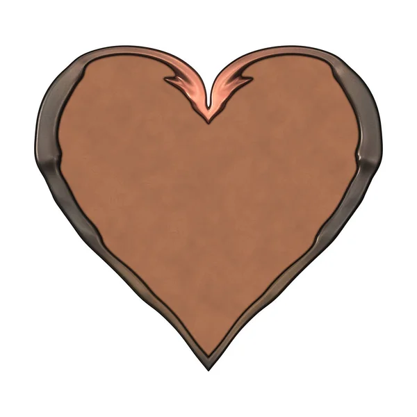 Металлическая Иллюстрация Сердца Фантастическая Рамка Изолирована Белом Фоне Перфект Приглашений — стоковое фото