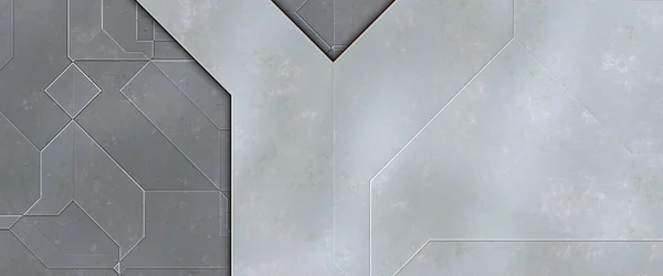 Gelaagde Panelen Futuristisch Abstract Behang Geometrische Technologische Reflecterende Achtergrond Metallic Rechtenvrije Stockfoto's