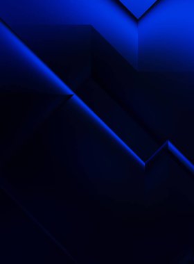 3 boyutlu illüstrasyon. Moda, basit geometrik renk gradyan arkaplan. Geometrik dinamik şekiller. Gölgeli teknoloji dijital şablonu ve gradyan arkaplanda ışıklar.  