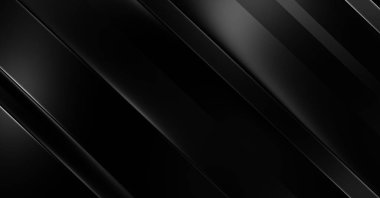 Geometrik katmanlı 3 boyutlu siyah arkaplan. Soyut koyu fütüristik duvar kağıdı. Zarif, parlak çizgili arka plan. Poster, broşür, sunum ve web sitesi için geometrik şablon tasarımı.