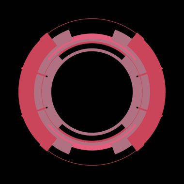 Fütürist dairesel gövde arayüzü elementi. Soyut çember geometrik arkaplan. Dijital teknolojinin grafiksel çizimi.
