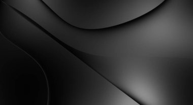 Web sitesi, poster, marka kimliği, broşür, sunum şablonu için lüks koyu bir arka plan. Dalgalı şekilli kaliteli tasarım. Dalgalanmalı soyut arkaplan. Pankart veya kapak tasarımı için dekorasyon.