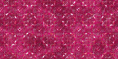 Renkli kumaş arka planında moda tarzında gümüş örgü süsü olan lüks, kusursuz bir şablon. Duvar kağıtları ve tekstil baskısı için tasarım. Lüks, ışıl ışıl metalimsi fantezi dokusu.