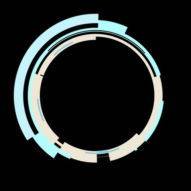 Fütürist dairesel gövde arayüzü elementi. Soyut çember geometrik arkaplan. Dijital teknolojinin grafiksel çizimi.
