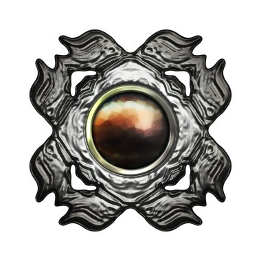 Beyaz arka planda izole bir mücevher. Mücevherli bir fantezi mücevherin 3 boyutlu görüntüsü. Masal elementi. Lüks grafik duvar kağıdı.