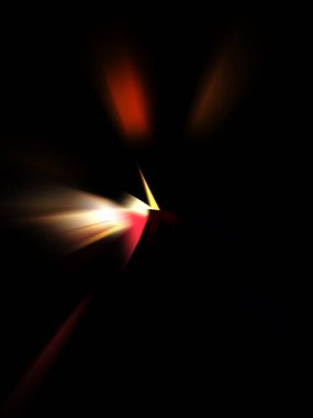 Parlayan ışıkları hareket ettirmenin havalı arka planı. Tasarımınız için canlı renkli bir portal şablonu. Işık ışınları ve hareket halindeki ışıldayan parçacıklar bir solucan deliği şekli oluşturuyor..