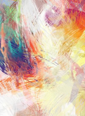 Soyut arkaplanda pürüzlü fırça darbeleri. Fırça boyası. Renkli boya darbeleri. Eşsiz duvar sanatı. Tuvaldeki modern sanat. Renkli çağdaş sanat eserleri.