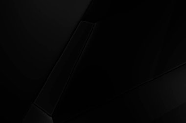 Lüks minimalist tasarım. Fütürist şablon. Karanlık elementleri olan birinci sınıf soyut duvar kâğıdı. Zarif bir zemin. Siyah üç boyutlu geometrik arkaplan. Poster, broşür, sunum için tasarım.