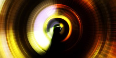 Parlayan neon ışıkları. Parlak sunum tasarım şablonu. Fotoğraf makinesi konsepti. Soyut arkaplan. Dönen ışık ışınları. Hareketli kavramsal duvar kağıdı. Grafik dijital illüstrasyon. 