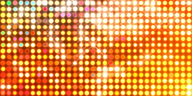 Parlak desenli duvar kağıdı. Sahne ışıkları olan renkli ışıkların ihtişamlı arkaplanı. Parlayan ışıklar siyah arka planda parti izleri. Sahne veya stadyum ışıklarının dijital illüstrasyonu. 